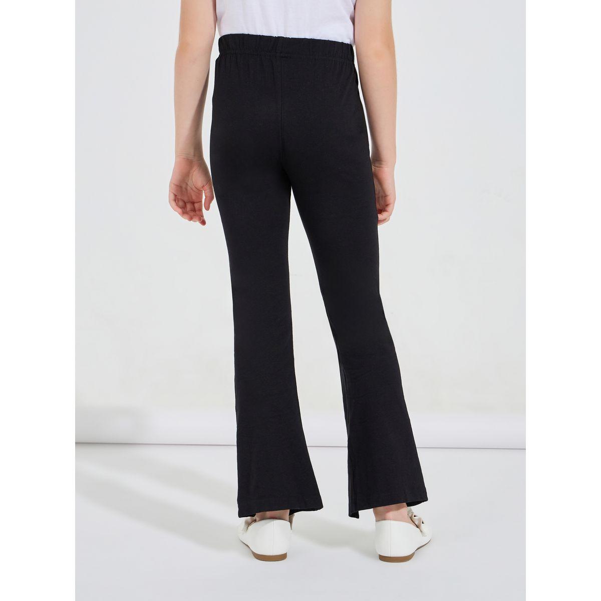 Styli Flared Ankle Length Leggings with Centre Front Slit-girls-clothing-bottoms-leggings-image-4