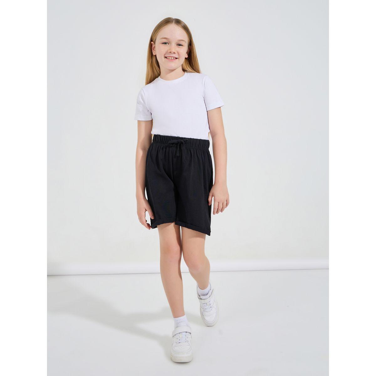 Styli Basic Shorts with Turn-Up Hem-girls-clothing-bottoms-shorts-image-2