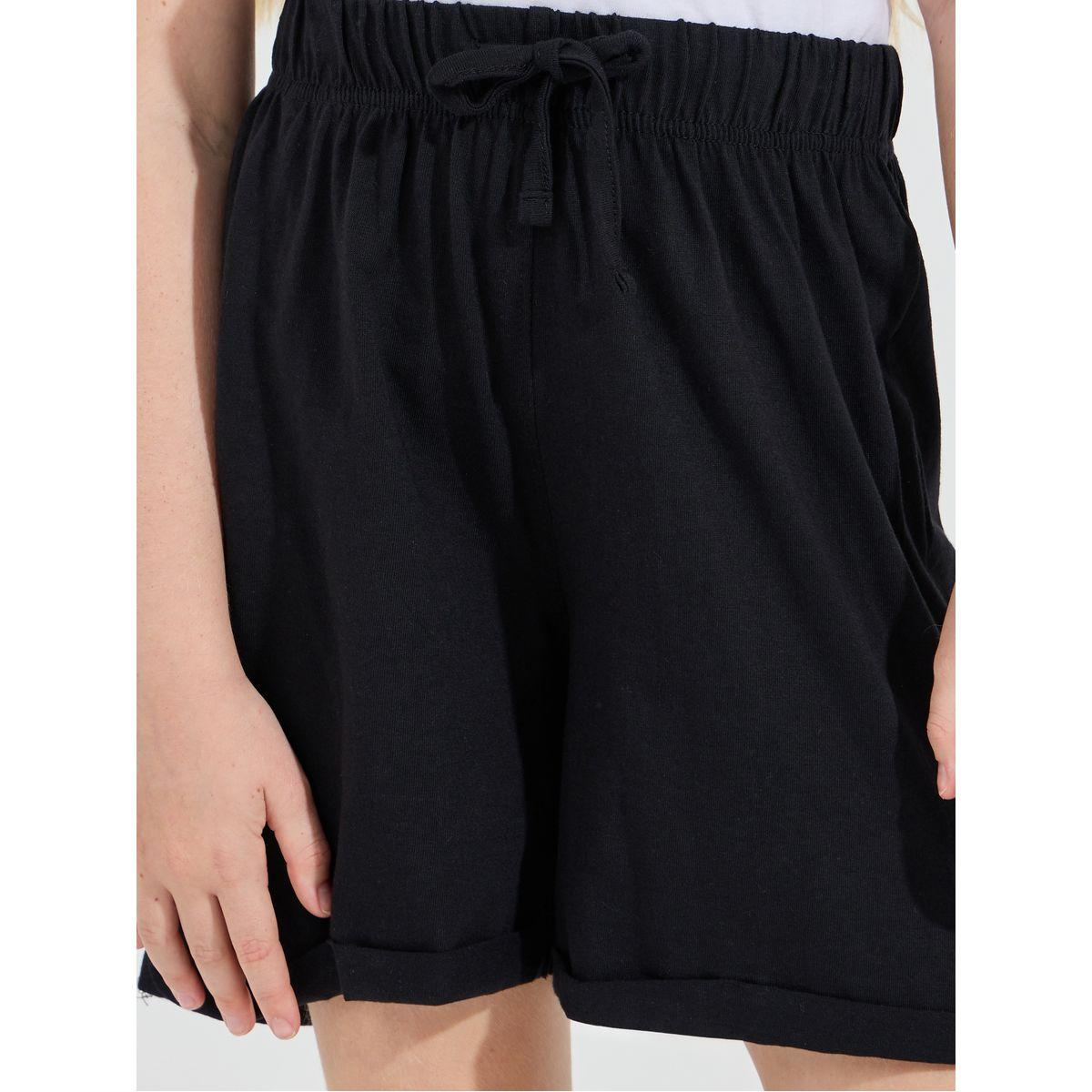 Styli Basic Shorts with Turn-Up Hem-girls-clothing-bottoms-shorts-image-3