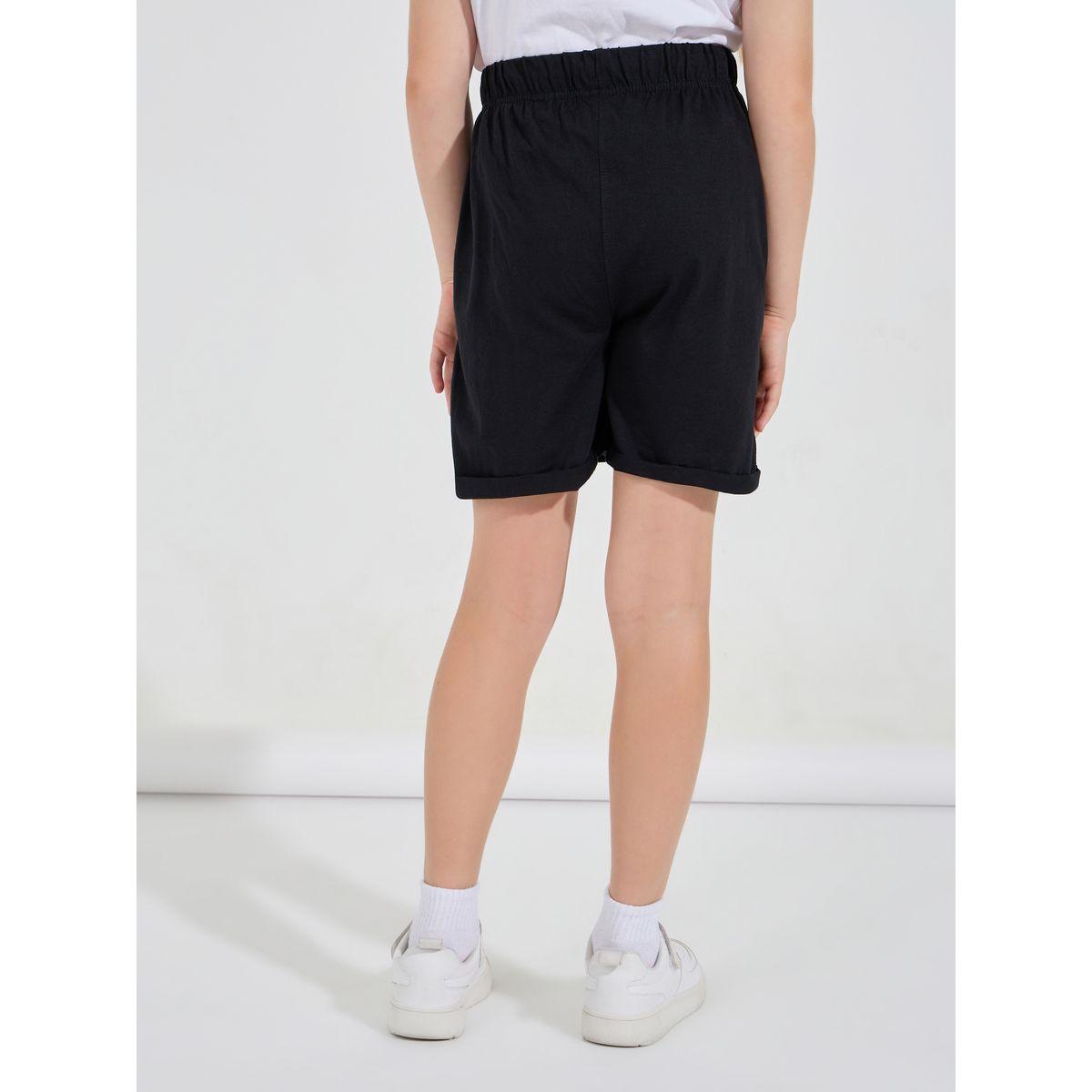 Styli Basic Shorts with Turn-Up Hem-girls-clothing-bottoms-shorts-image-4