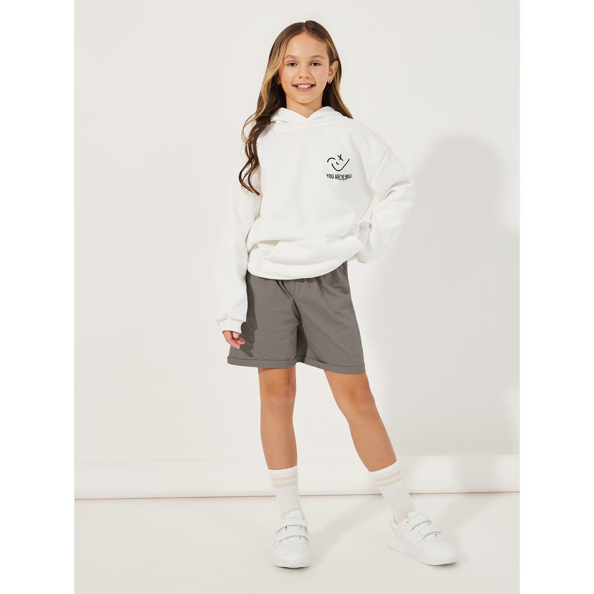 Styli Basic Shorts with Turn-Up Hem-girls-clothing-bottoms-shorts-image-2