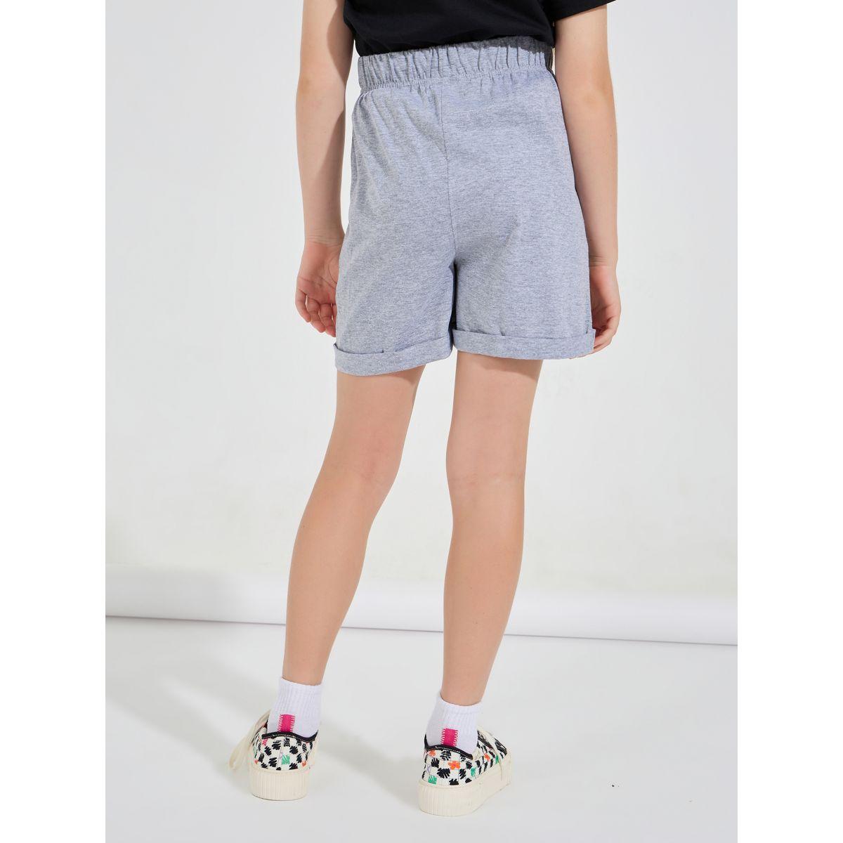 Styli Basic Shorts with Turn-Up Hem-girls-clothing-bottoms-shorts-image-4