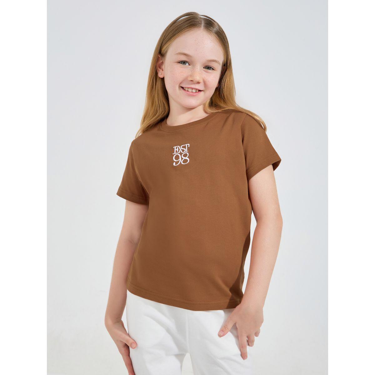 Styli Embroidery Detail Round Neck T-Shirt-girls-clothing-tshirts-image-1