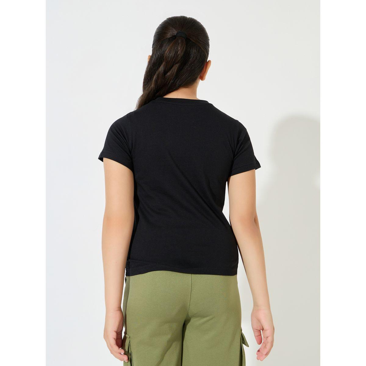 Styli Solid Round Neck T-Shirt-girls-clothing-tshirts-image-4