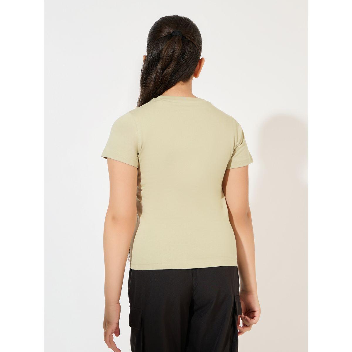 Styli Solid Round Neck T-Shirt-girls-clothing-tshirts-image-4