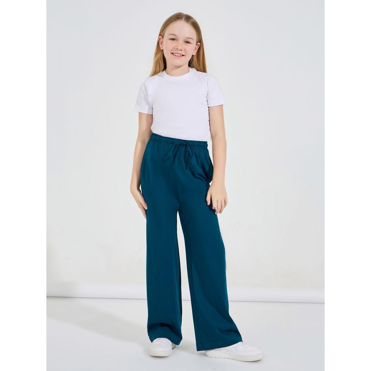 Styli Basic Wide Leg Pants with Drawstring-girls-clothing-bottoms-trousers-image-2