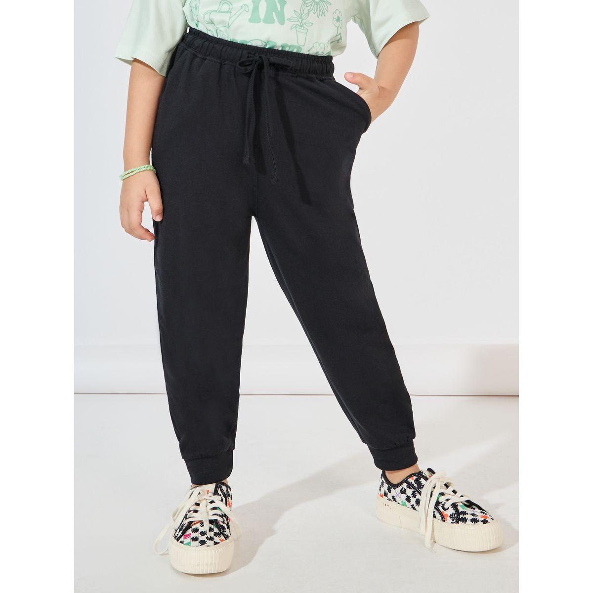 Styli Cuffed Hem Tapered Joggers with Drawstring-girls-clothing-bottoms-joggersandtrackpants-image-1