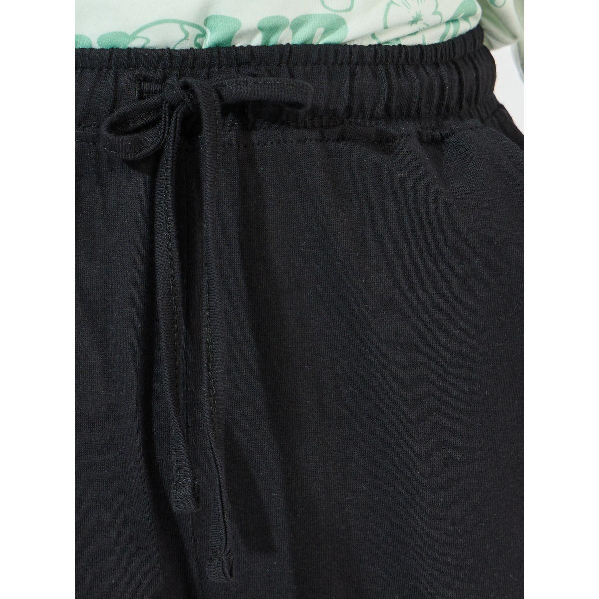 Styli Cuffed Hem Tapered Joggers with Drawstring-girls-clothing-bottoms-joggersandtrackpants-image-3
