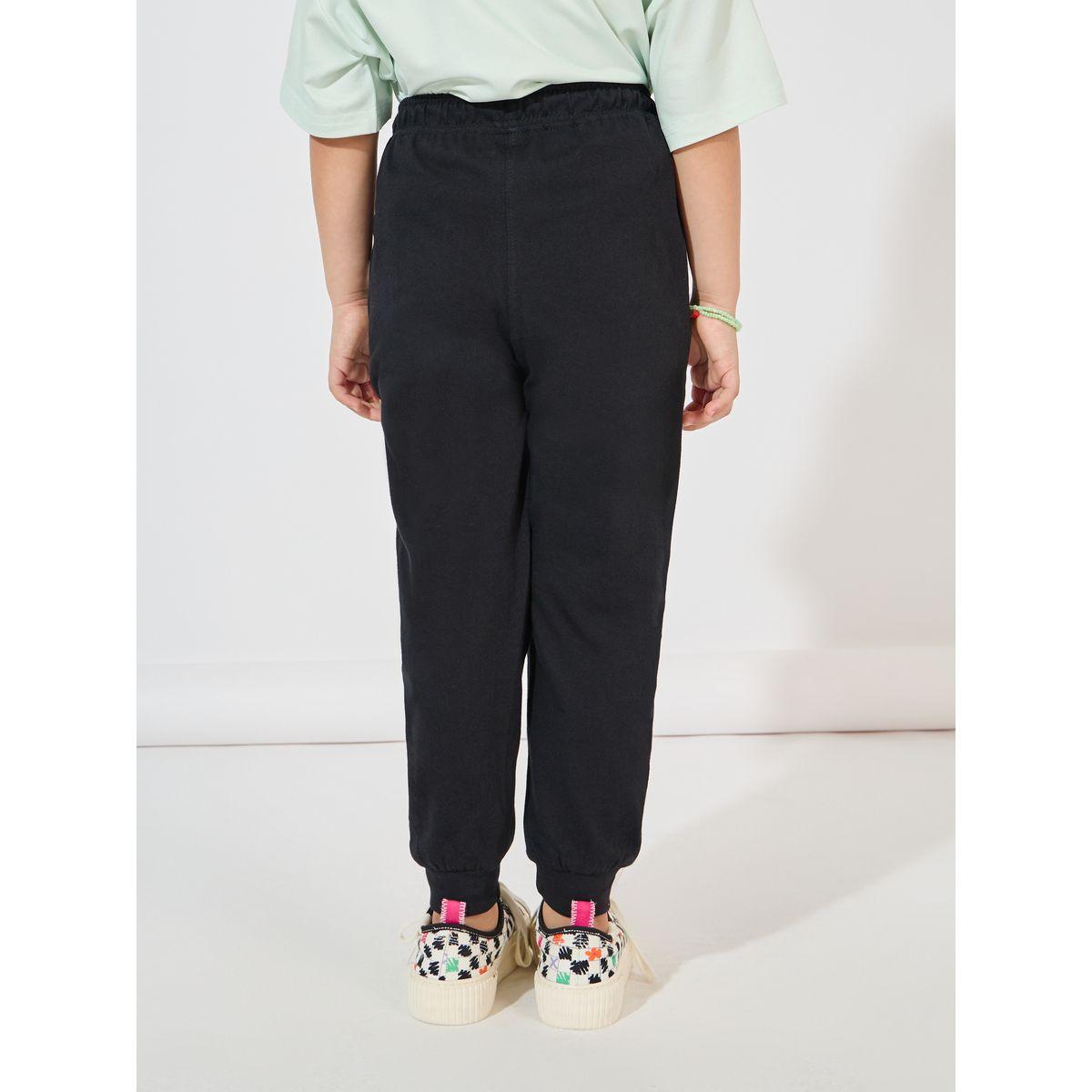 Styli Cuffed Hem Tapered Joggers with Drawstring-girls-clothing-bottoms-joggersandtrackpants-image-4