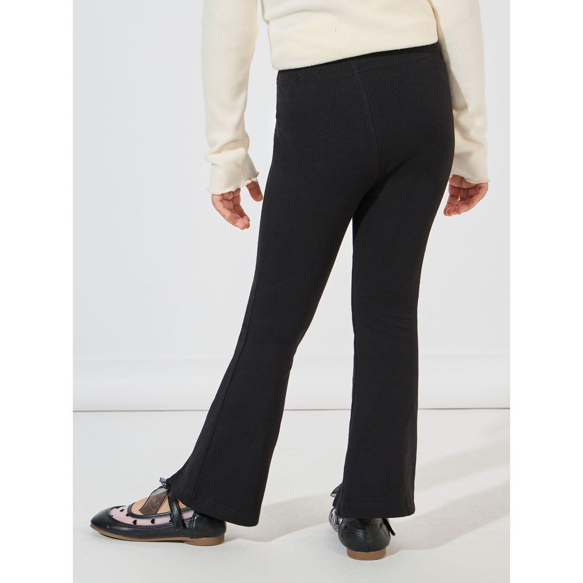 Styli Plain Flared Leggings with Split Hem-girls-clothing-bottoms-leggings-image-4