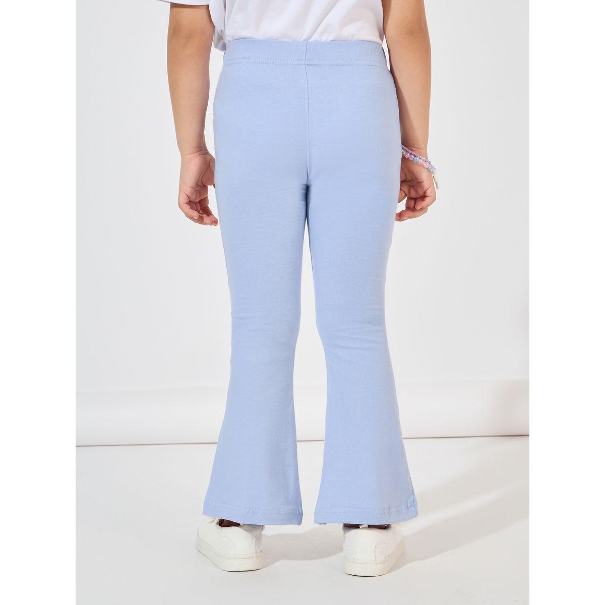 Styli Solid Flared Leggings with Split Hem-girls-clothing-bottoms-leggings-image-4