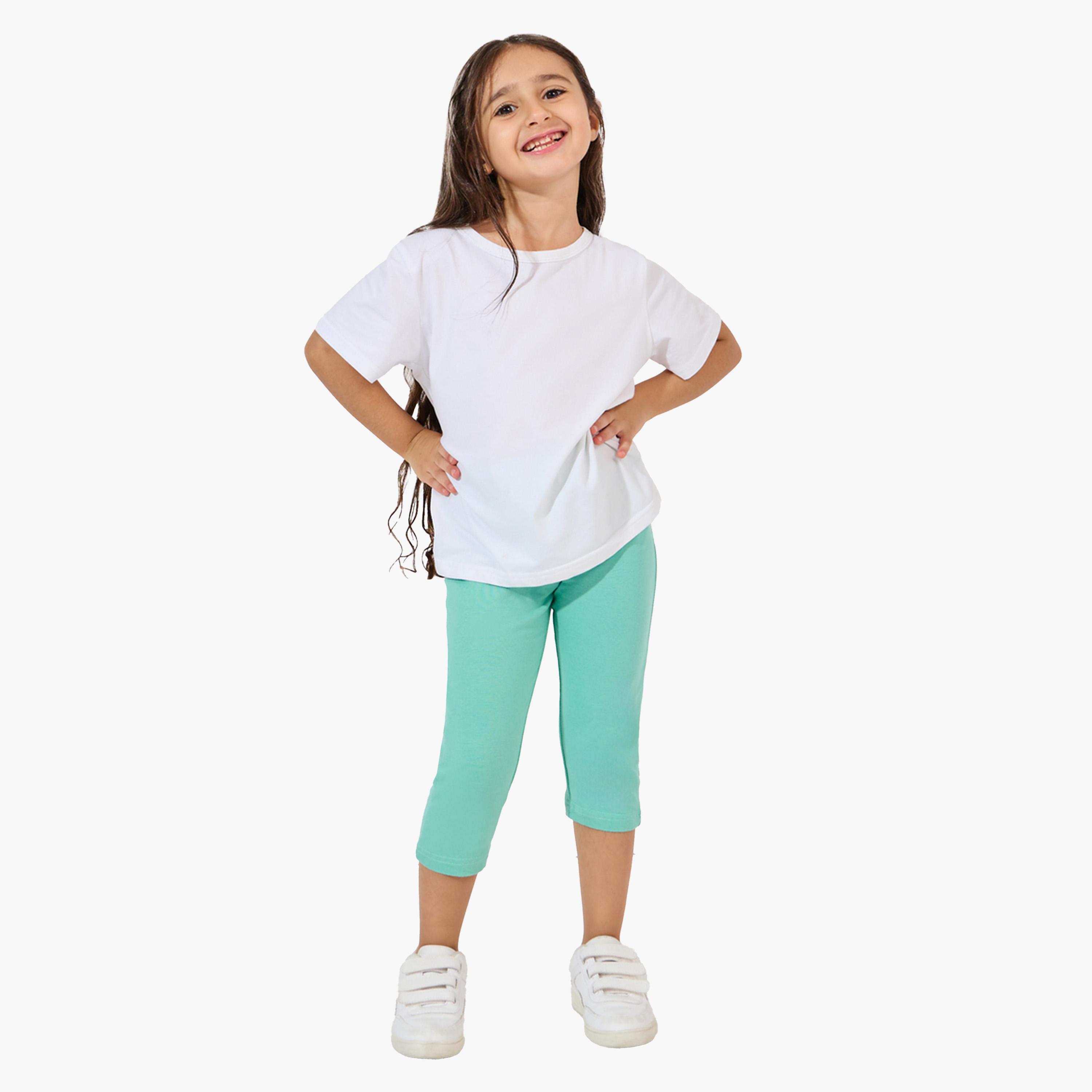 ستايلي-  بنطال كابري ضيق مع حزام خصر مطاطي-girls-clothing-bottoms-leggings-image-2