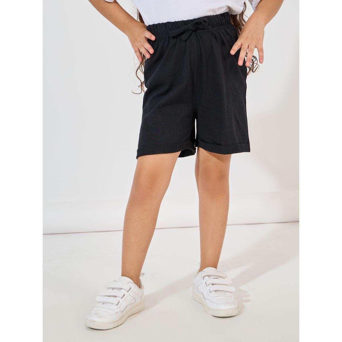 Styli Basic Shorts with Turn-Up Hem-girls-clothing-bottoms-shorts-image-1