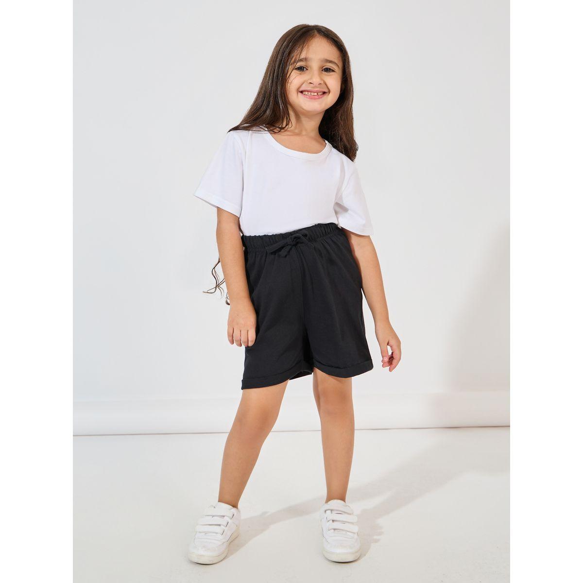 Styli Basic Shorts with Turn-Up Hem-girls-clothing-bottoms-shorts-image-2