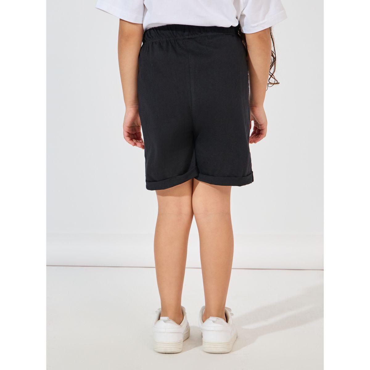 Styli Basic Shorts with Turn-Up Hem-girls-clothing-bottoms-shorts-image-4