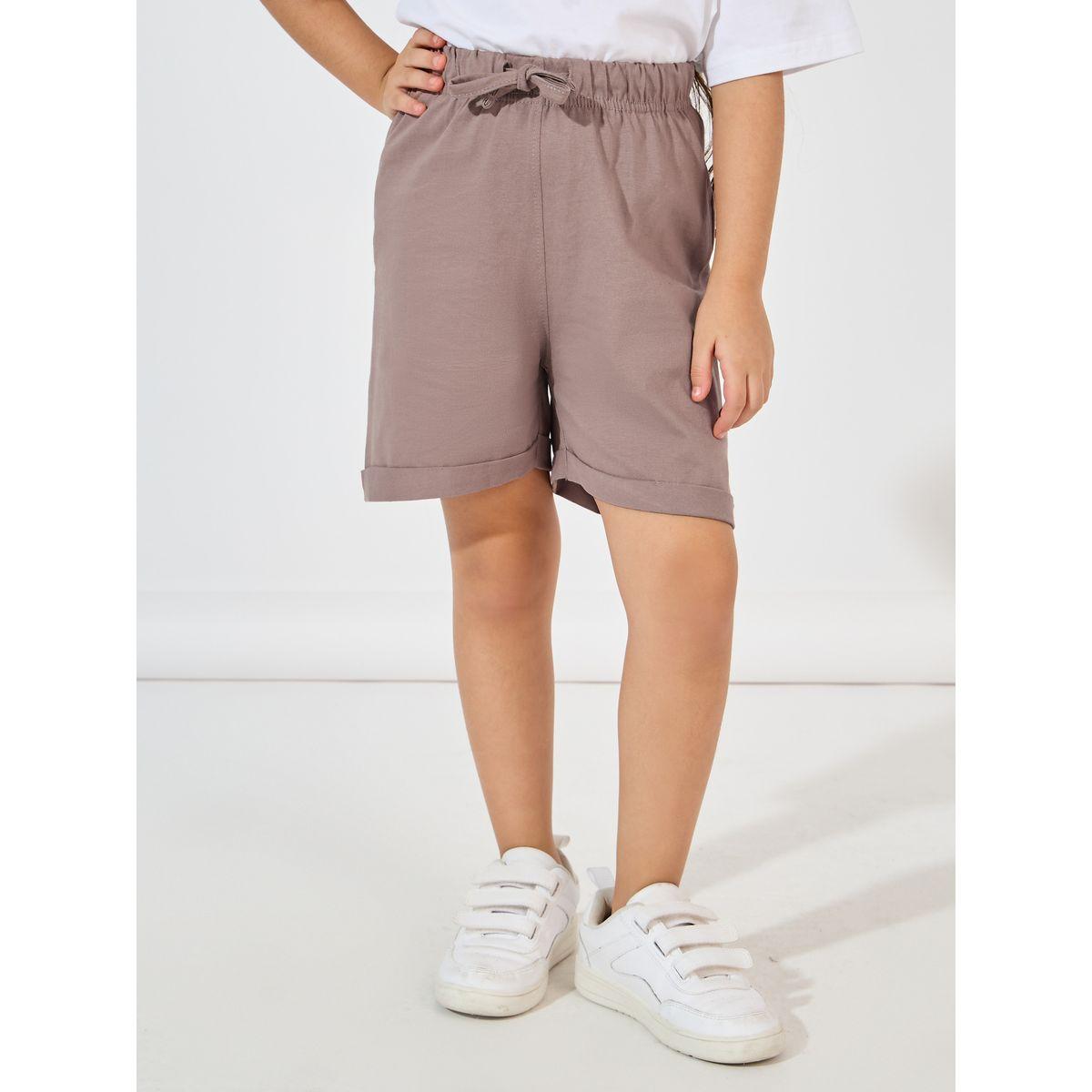 Styli Basic Shorts with Turn-Up Hem-girls-clothing-bottoms-shorts-image-1