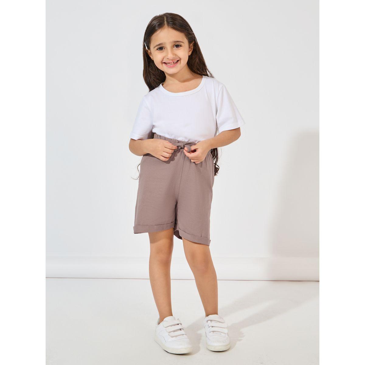 Styli Basic Shorts with Turn-Up Hem-girls-clothing-bottoms-shorts-image-2