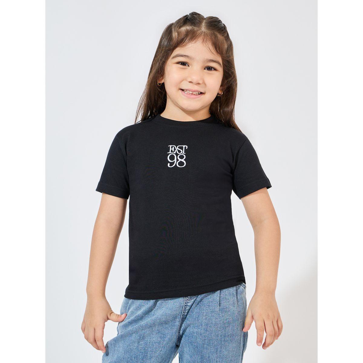 Styli Embroidered Detail Round Neck T-Shirt-girls-clothing-tshirts-image-1