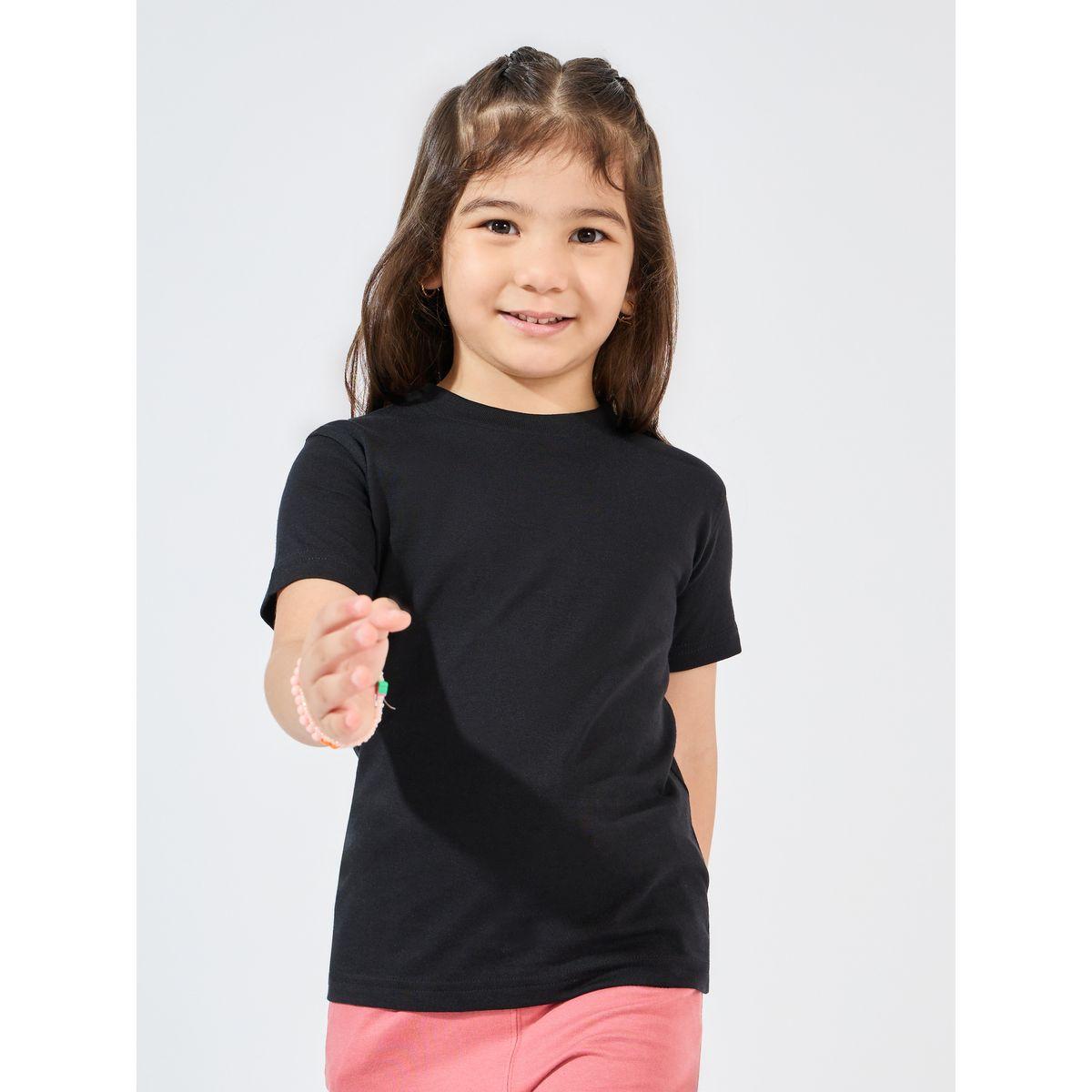 Styli Basic Fitted Round Neck T-Shirt-girls-clothing-tshirts-image-1