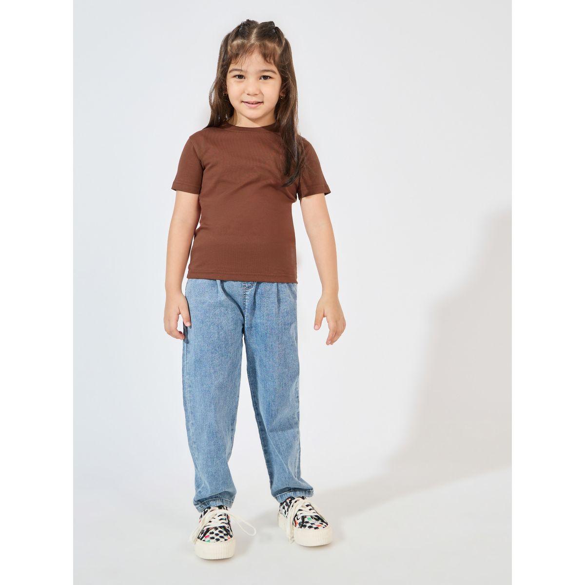 Styli Basic Fitted Round Neck T-Shirt-girls-clothing-tshirts-image-2
