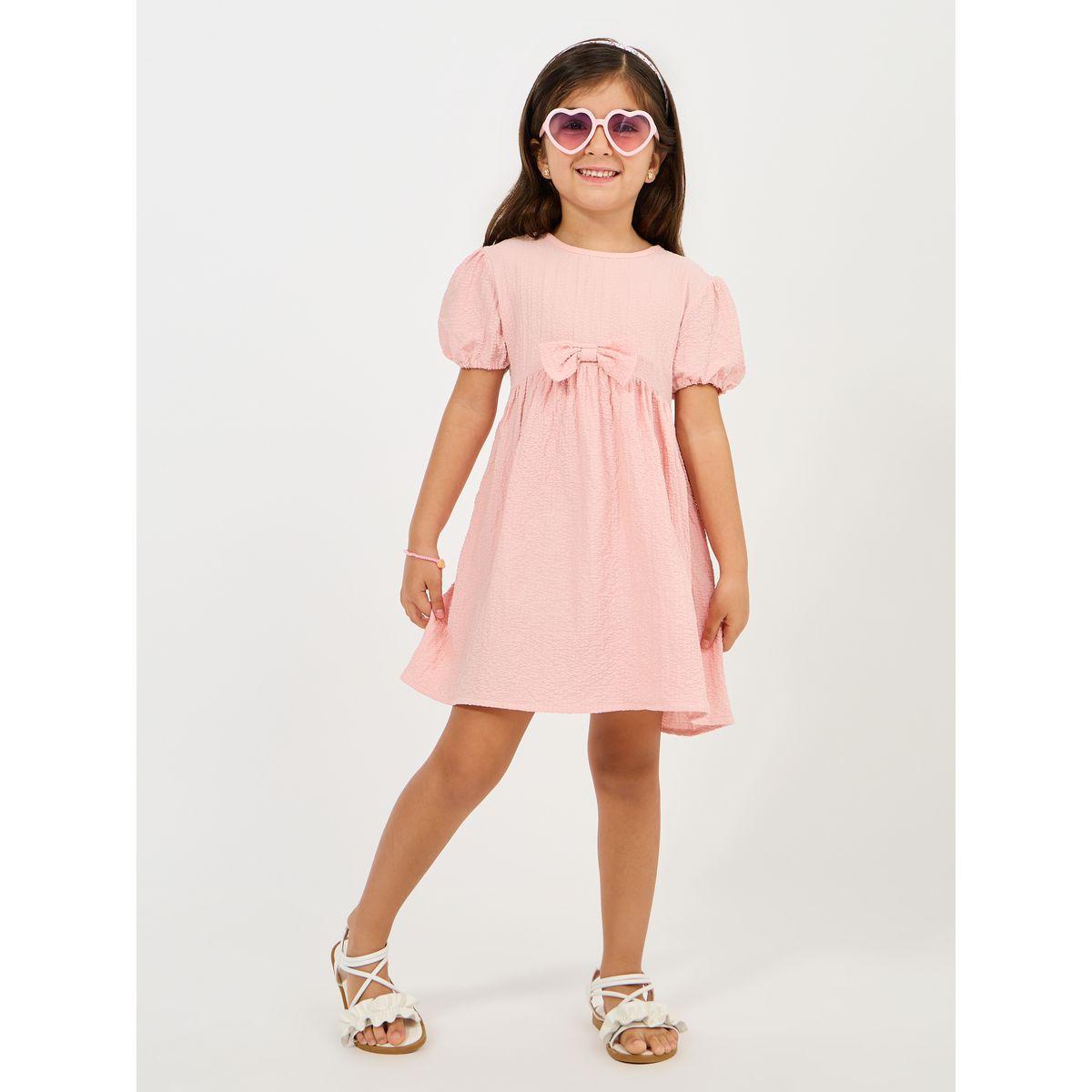 Styli Puffed Sleeve Princess Dress with Bow Detail-girls-clothing-dressesandjumpsuits-image-1