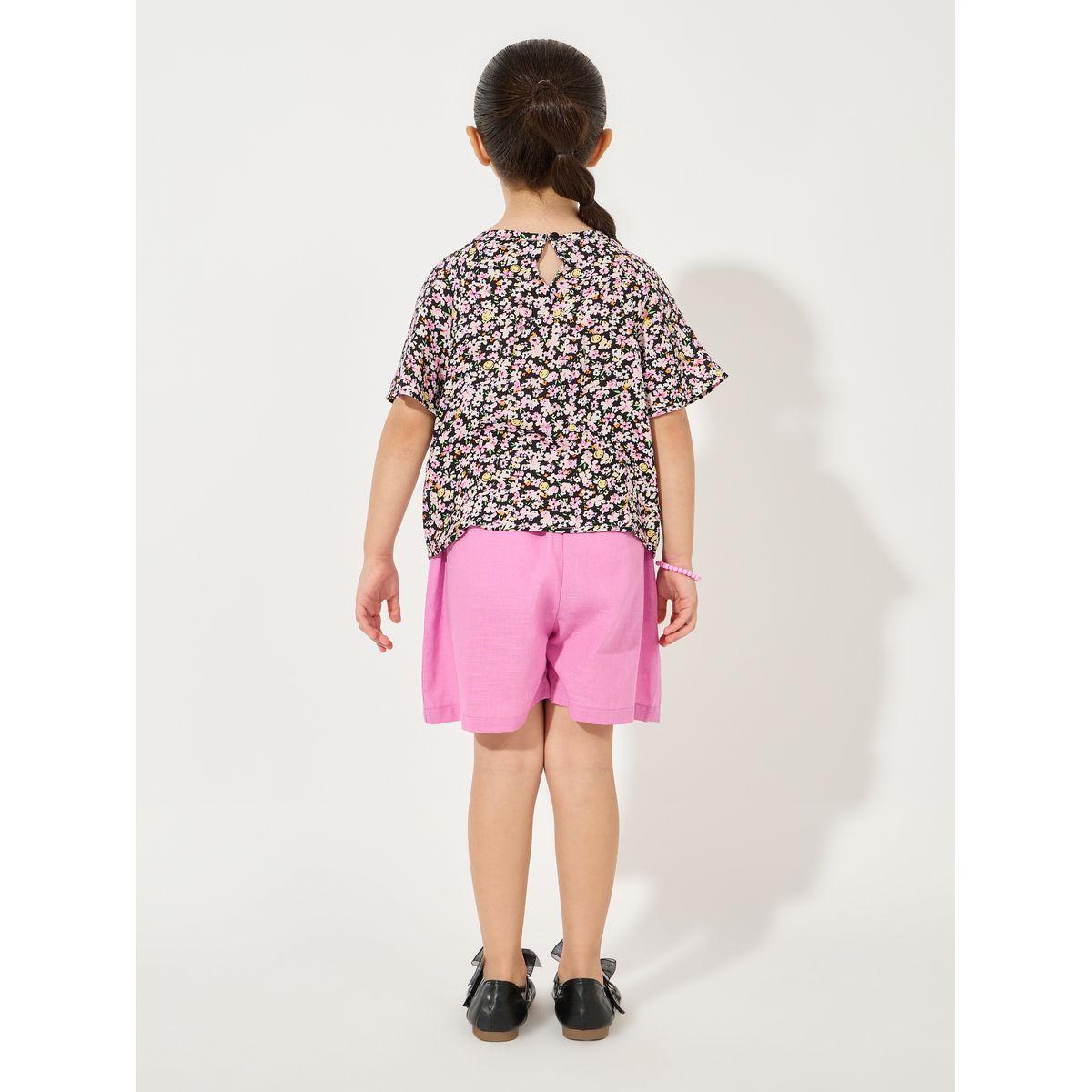 Styli Floral Print Ruffle Top & Shorts Set-girls-clothing-setsandcoords-image-5