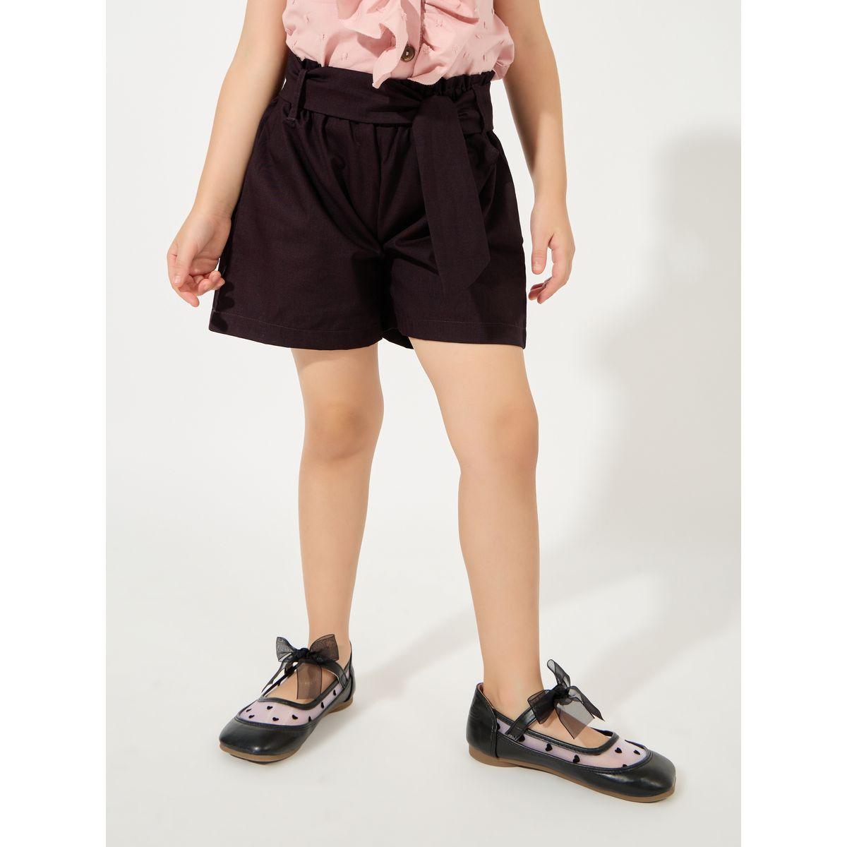 Styli Dobby Ruffled Top & Shorts Set-girls-clothing-setsandcoords-image-5