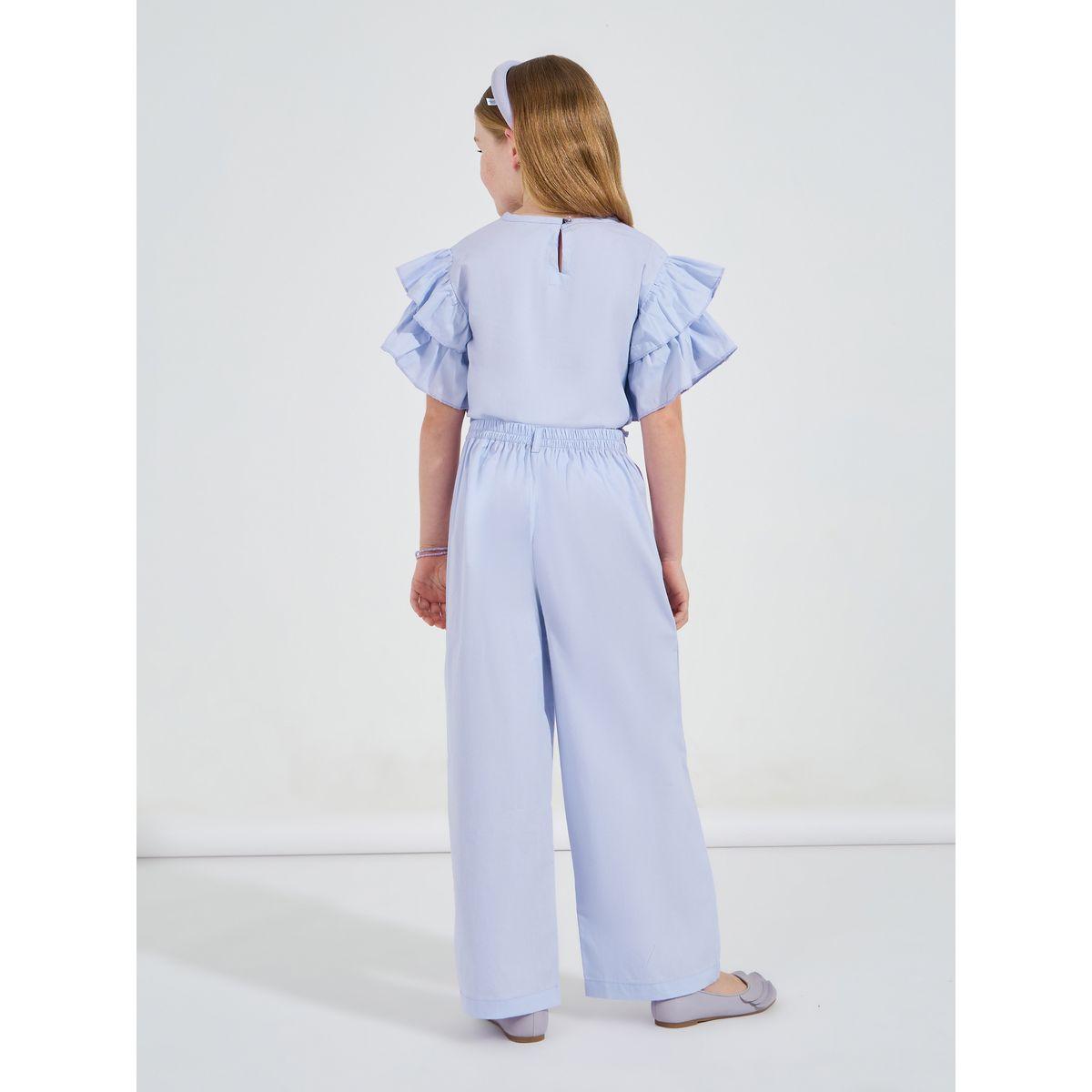 Styli Frill Layered Sleeves Top & Wide Leg Pants Set-girls-clothing-setsandcoords-image-5