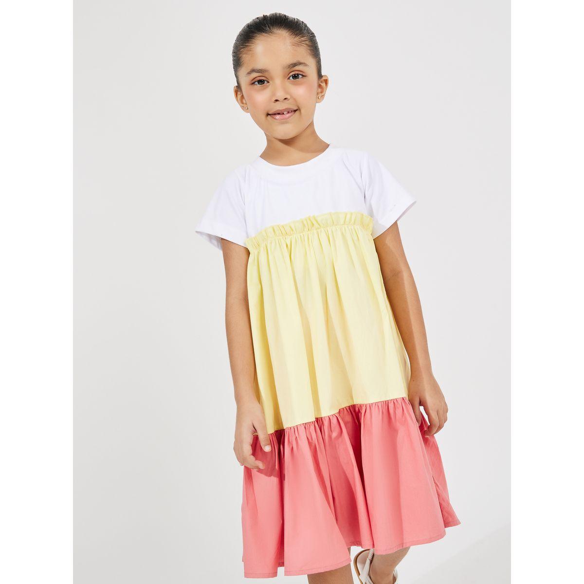 Styli Color Block Round Neck Tiered Dress-girls-clothing-dressesandjumpsuits-image-2