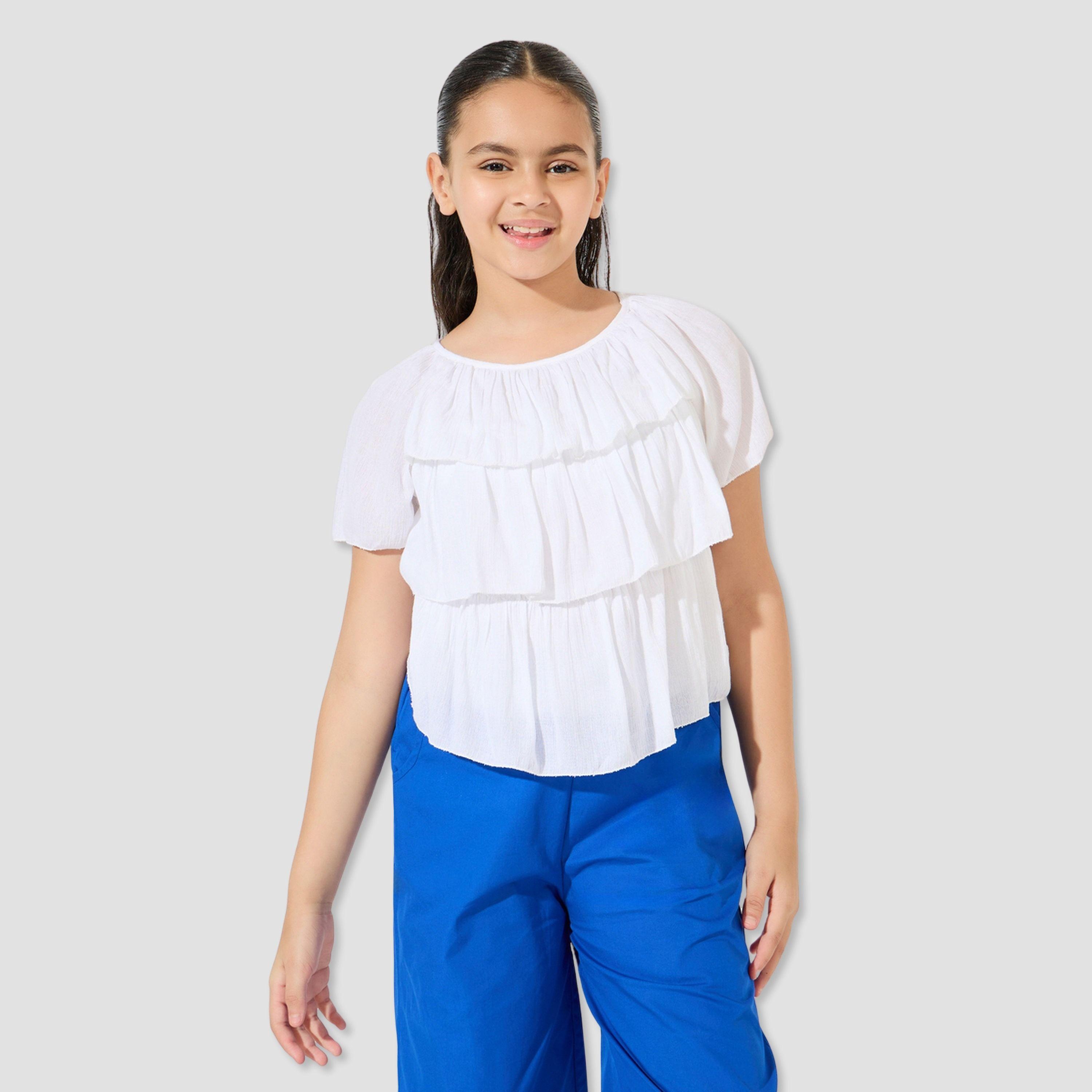 ستايلي - طقم بلوزة متعددة الطبقات وبنطال واسع الساقين-girls-clothing-setsandcoords-image-2