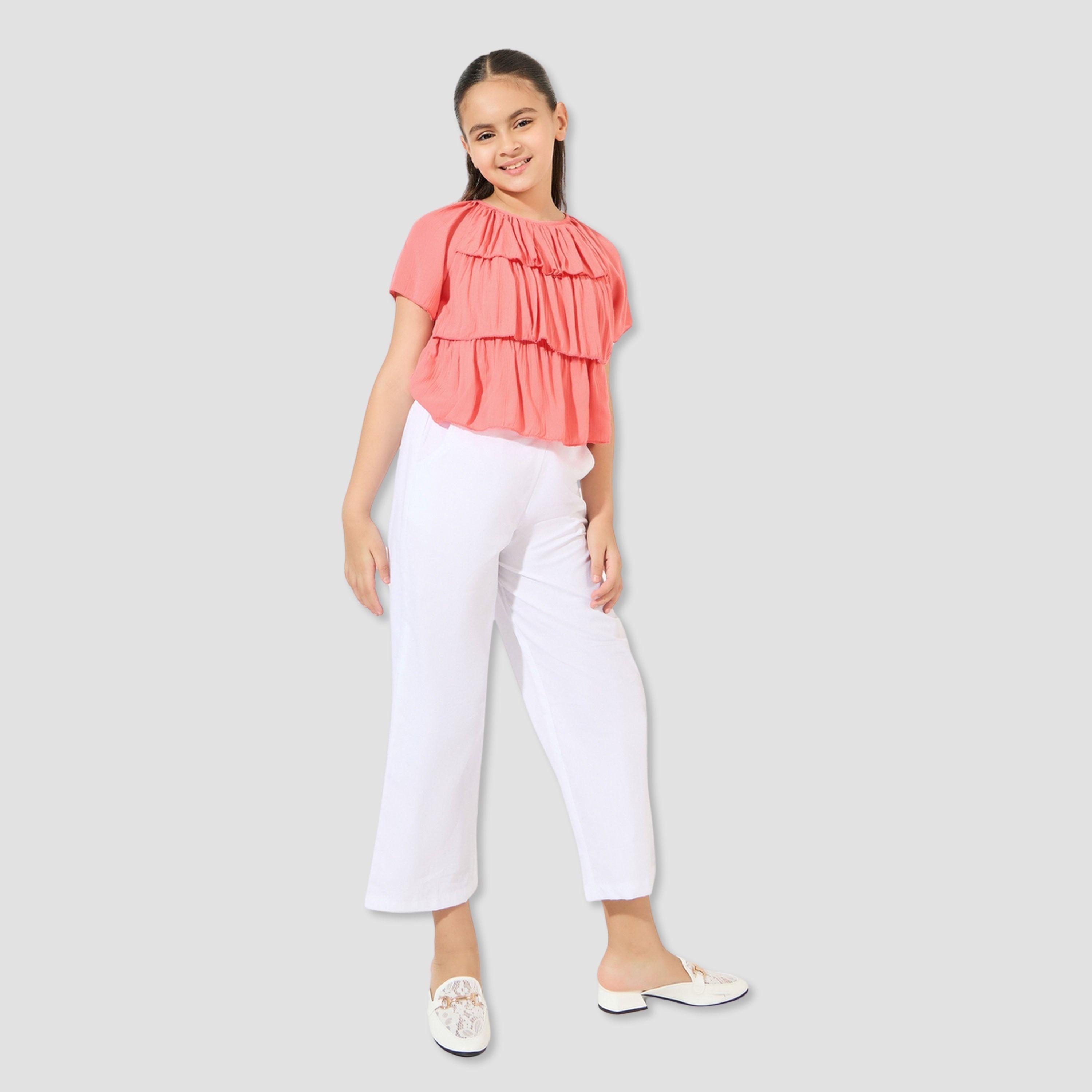 ستايلي - طقم بلوزة متعددة الطبقات وبنطال واسع الساقين-girls-clothing-setsandcoords-image-1