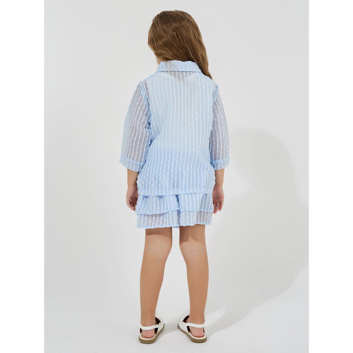 مجموعة من 3 - تنورة وكامي مع بلوزة بتفاصيل بارزة الملمس-girls-clothing-setsandcoords-image-6