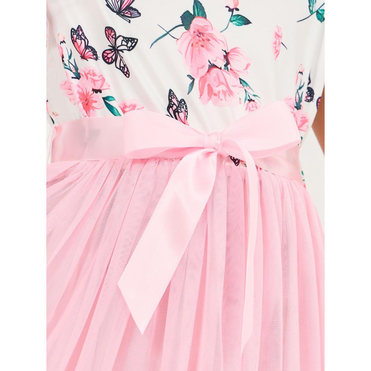 Styli Floral Print Mesh Hem Dress-girls-clothing-dressesandjumpsuits-image-3