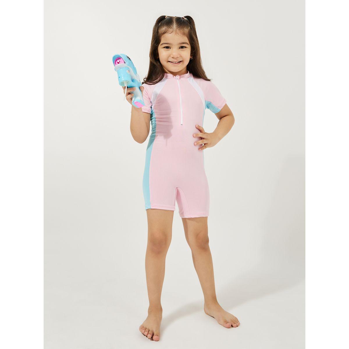 Styli Quick Drying One-Piece Short Sleeves Swimsuit-sports-girls-clothing-tops-image-1
