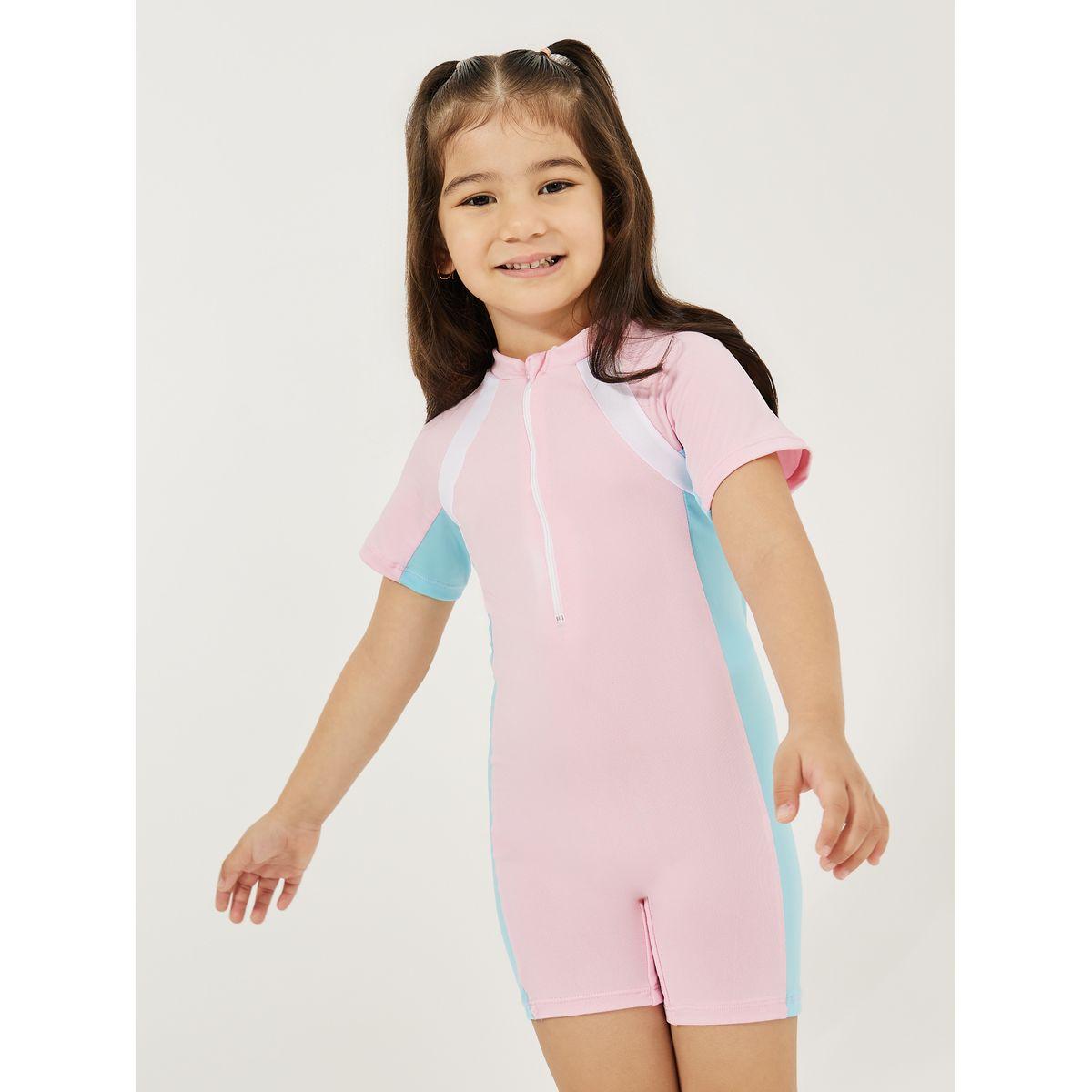 Styli Quick Drying One-Piece Short Sleeves Swimsuit-sports-girls-clothing-tops-image-2