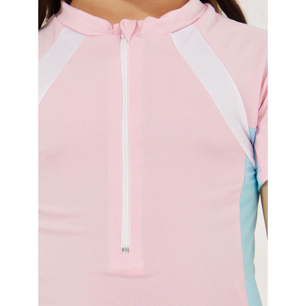 Styli Quick Drying One-Piece Short Sleeves Swimsuit-sports-girls-clothing-tops-image-3