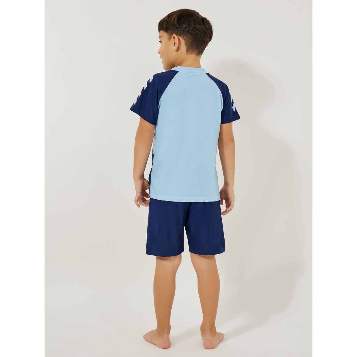 مجموعة من 3 - شورت وبلوزة باكمام ريجلان مع كاب-boys-clothing-setsandcoords-image-4