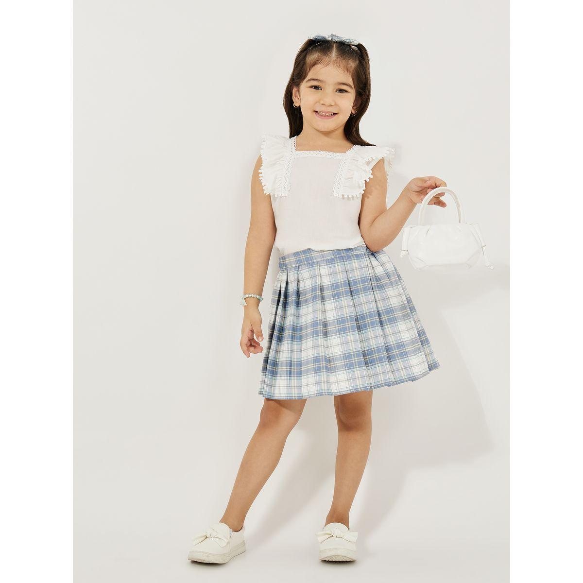 Styli Checked Pleated Preppy Skirt-girls-clothing-bottoms-skirts-image-2