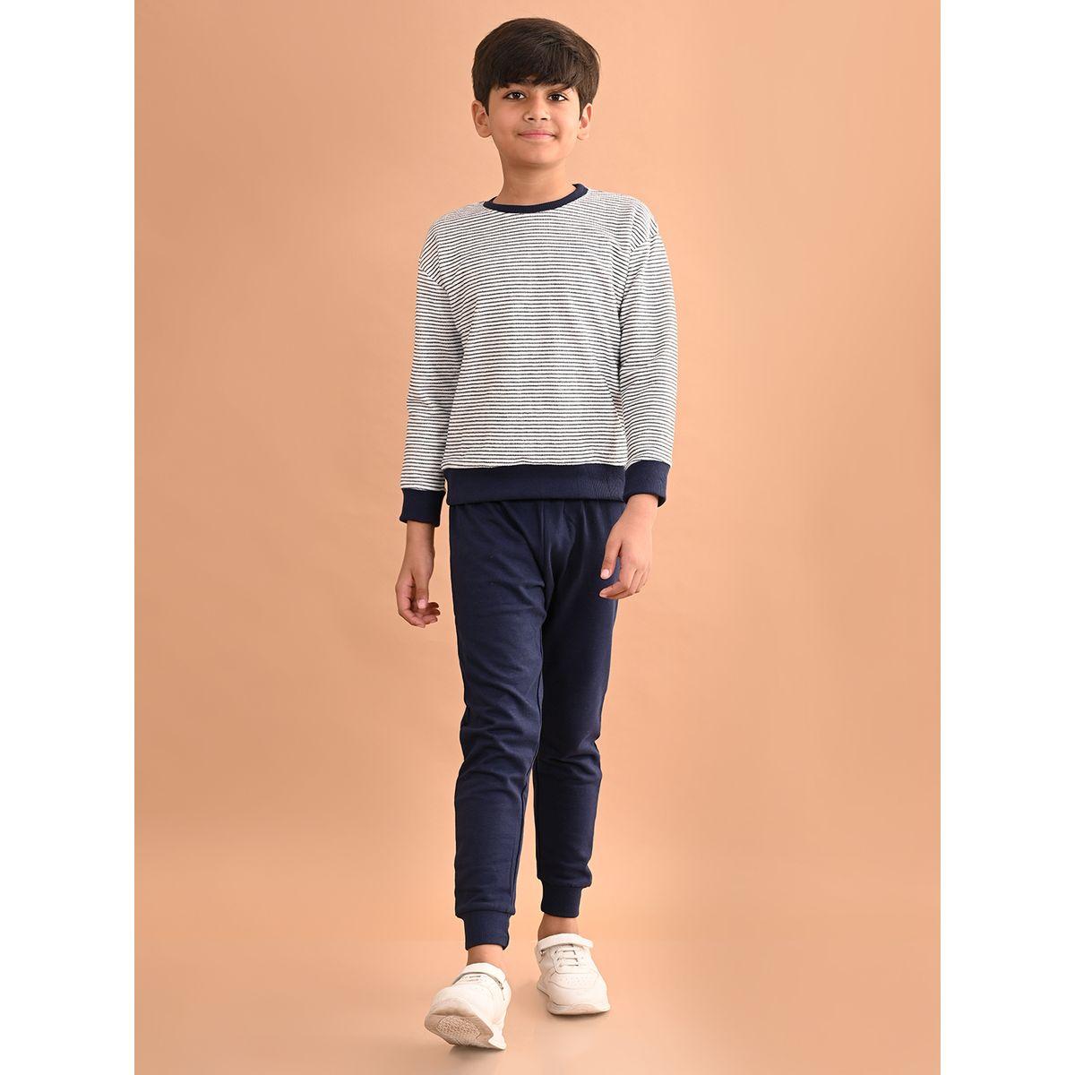 مجموعة من جوغر مع سويت شيرت مخطط ليل بيكس × ستايلي-boys-clothing-setsandcoords-image-3