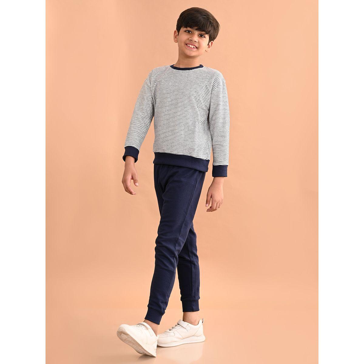 مجموعة من جوغر مع سويت شيرت مخطط ليل بيكس × ستايلي-boys-clothing-setsandcoords-image-4