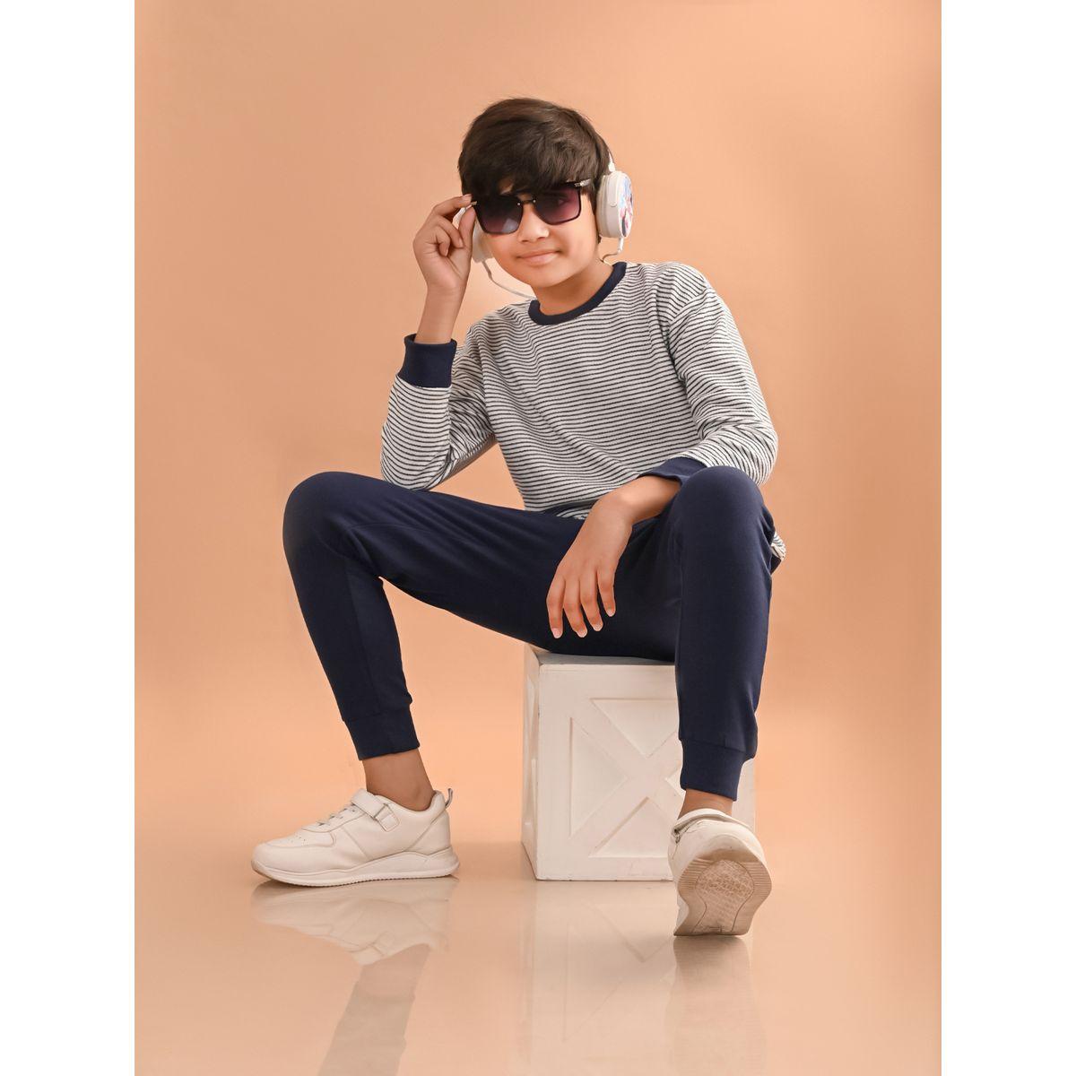 مجموعة من جوغر مع سويت شيرت مخطط ليل بيكس × ستايلي-boys-clothing-setsandcoords-image-6