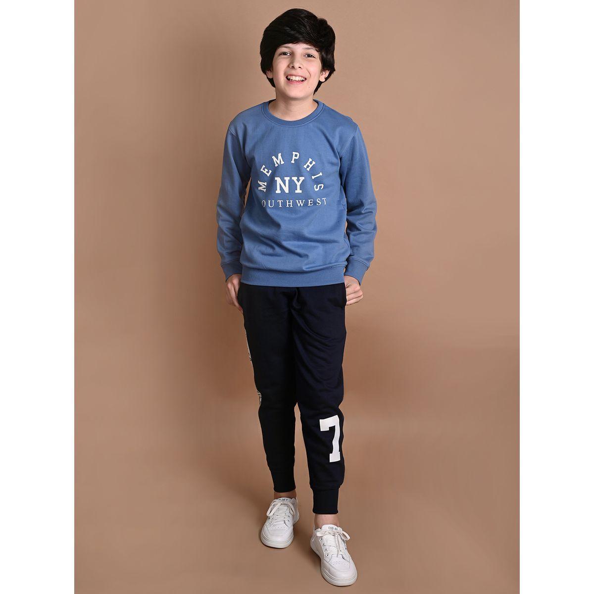 جوغر بطبعة رقم مع رباط خصر ليل بيكس × ستايلي-boys-clothing-bottoms-joggersandtrackpants-image-1