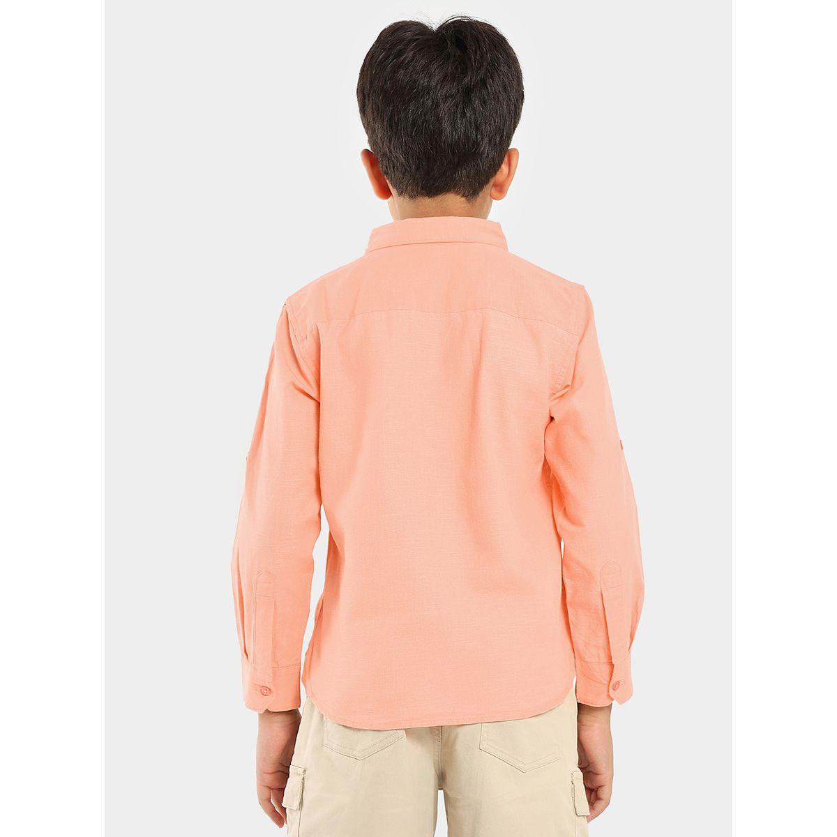 LilPicks X Styli  Solid Casual Shirt with Button Placket-boys-clothing-shirts-image-3