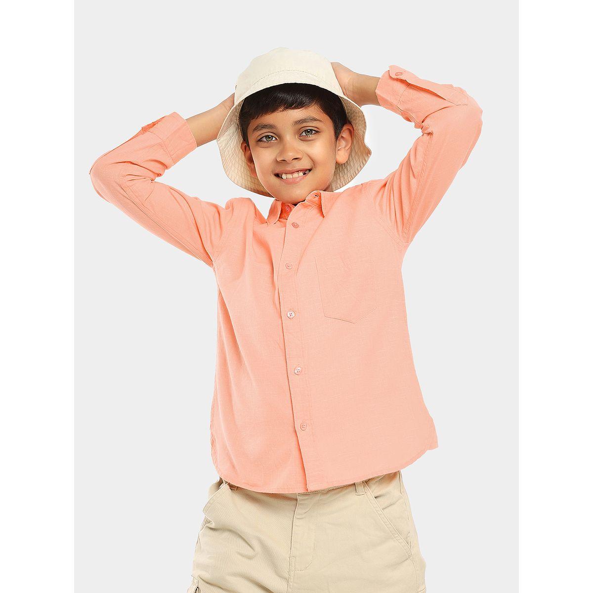 قميص سادة بجيب على الصدر وازرار ليل بيكس × ستايلي-boys-clothing-shirts-image-4