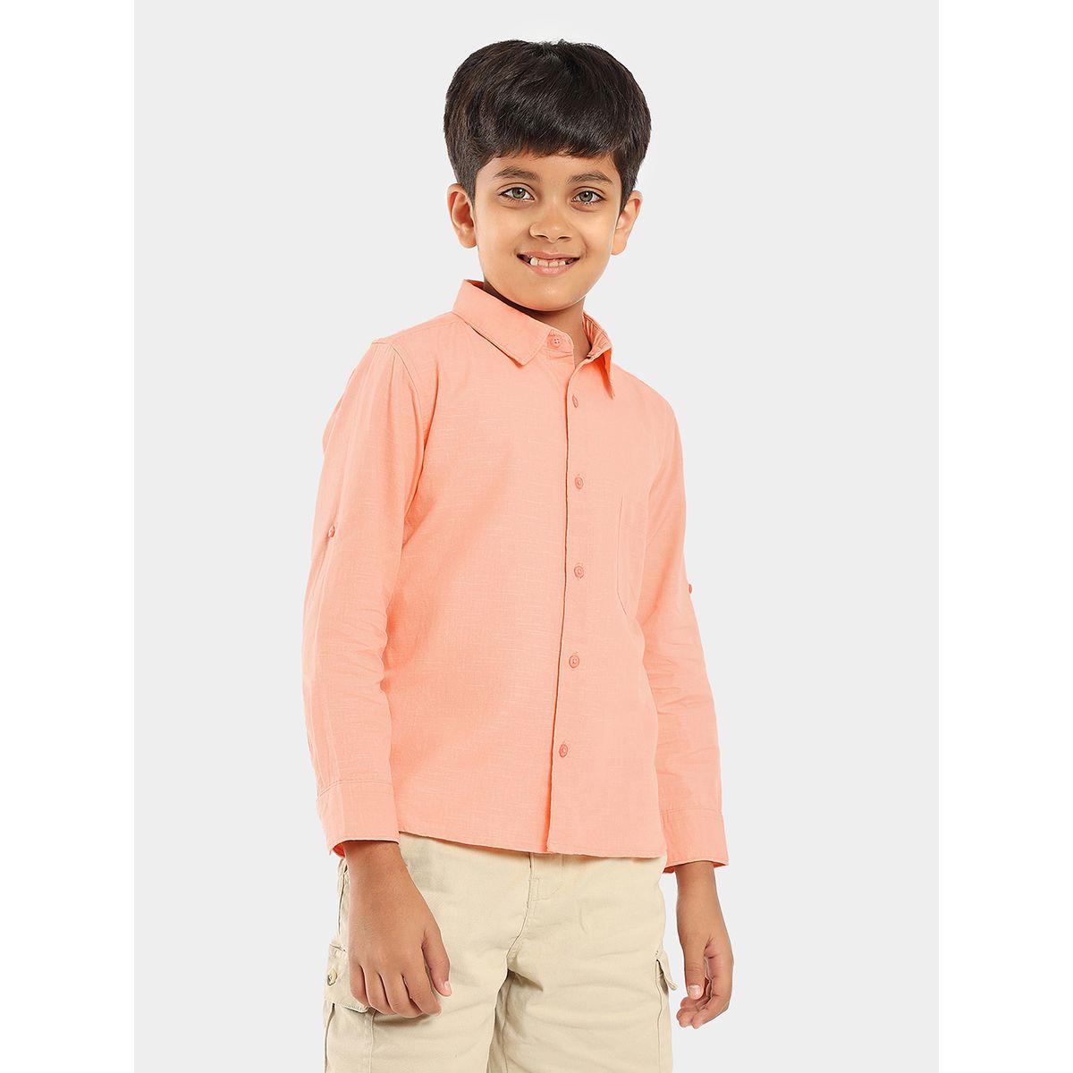 LilPicks X Styli  Solid Casual Shirt with Button Placket-boys-clothing-shirts-image-5