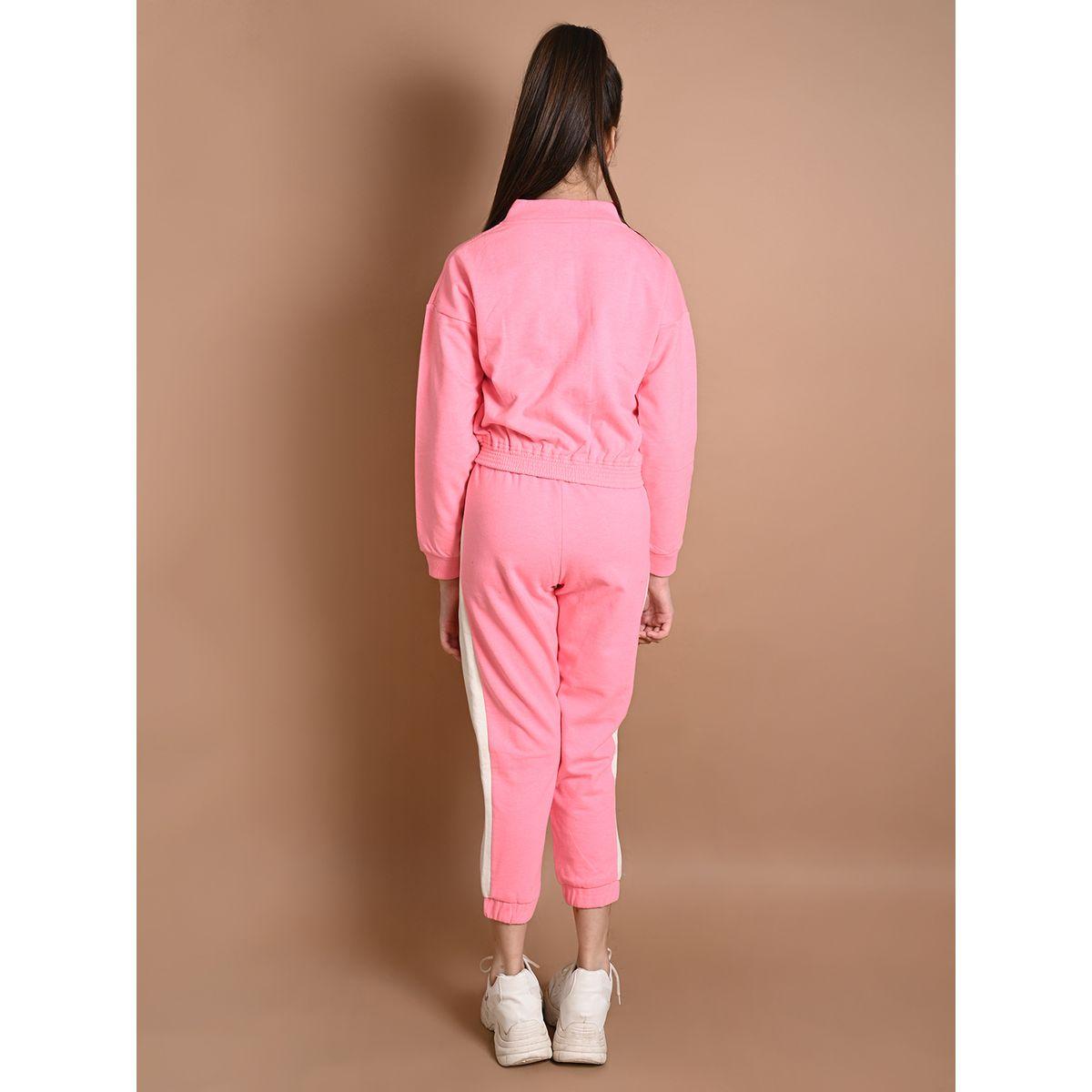 LilPicks X Styli  Solid Flap Pocket Jacket & Joggers Set-girls-clothing-setsandcoords-image-3