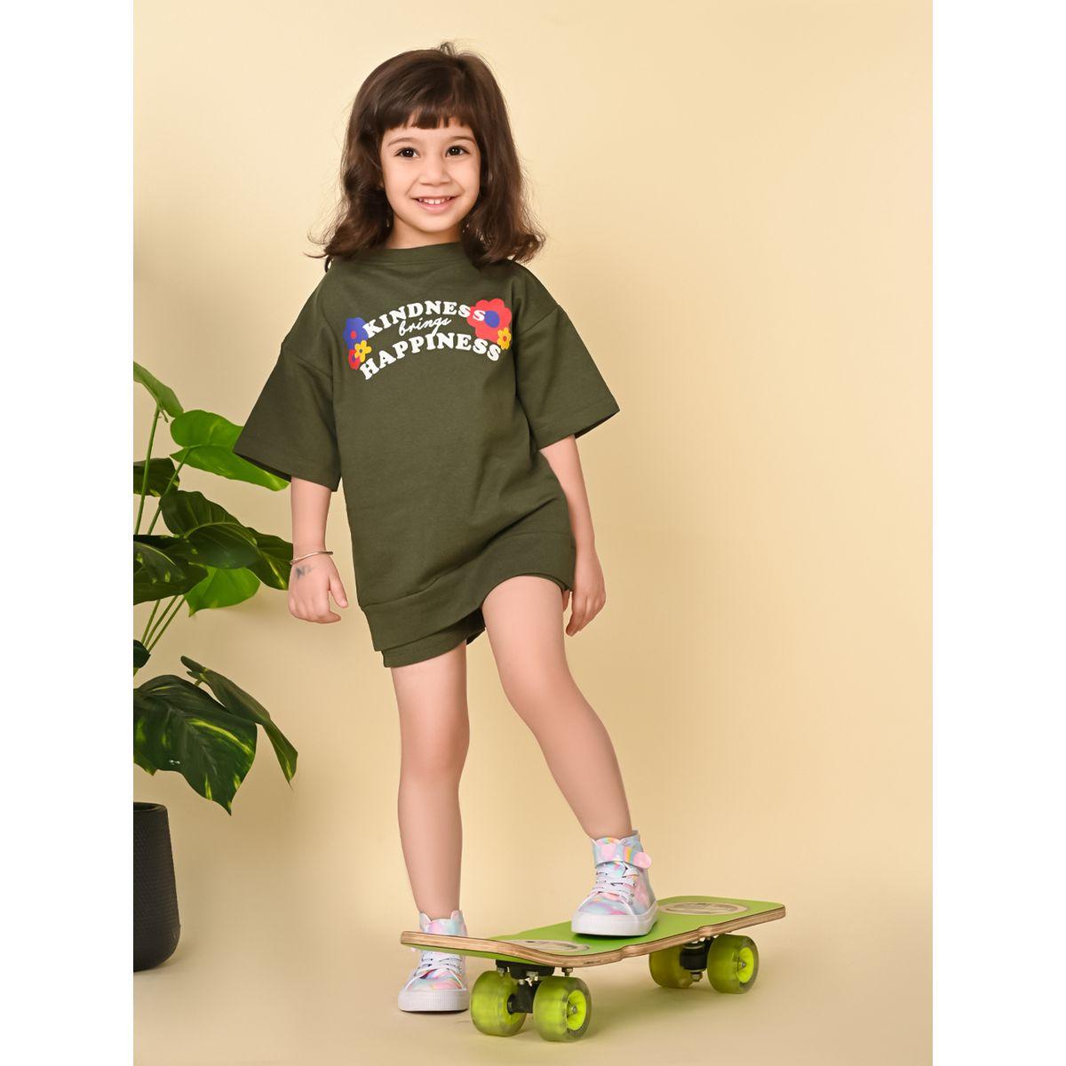 LilPicks X Styli  Kindness Floral Print T-Shirt & Shorts Set-girls-clothing-setsandcoords-image-1