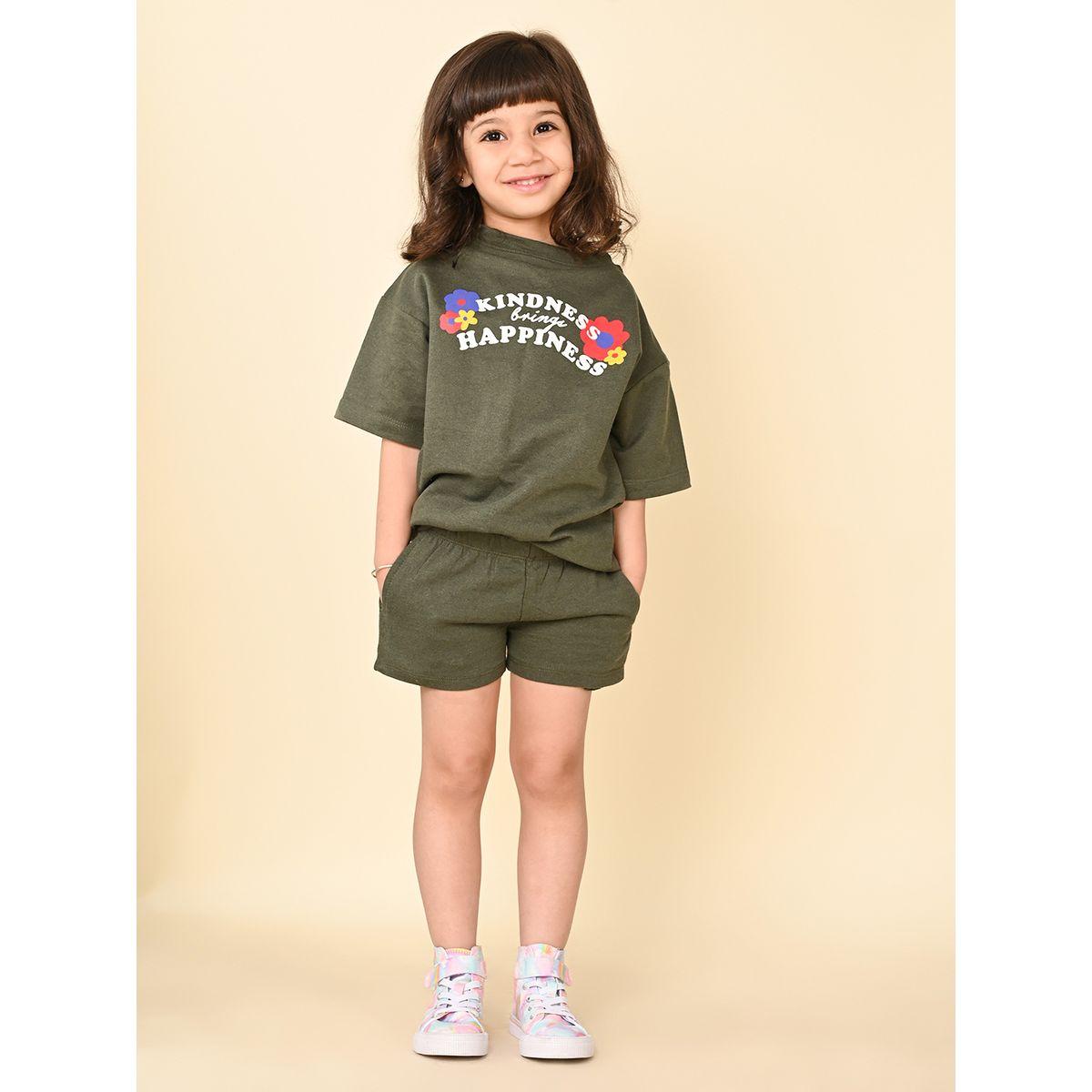 LilPicks X Styli  Kindness Floral Print T-Shirt & Shorts Set-girls-clothing-setsandcoords-image-4