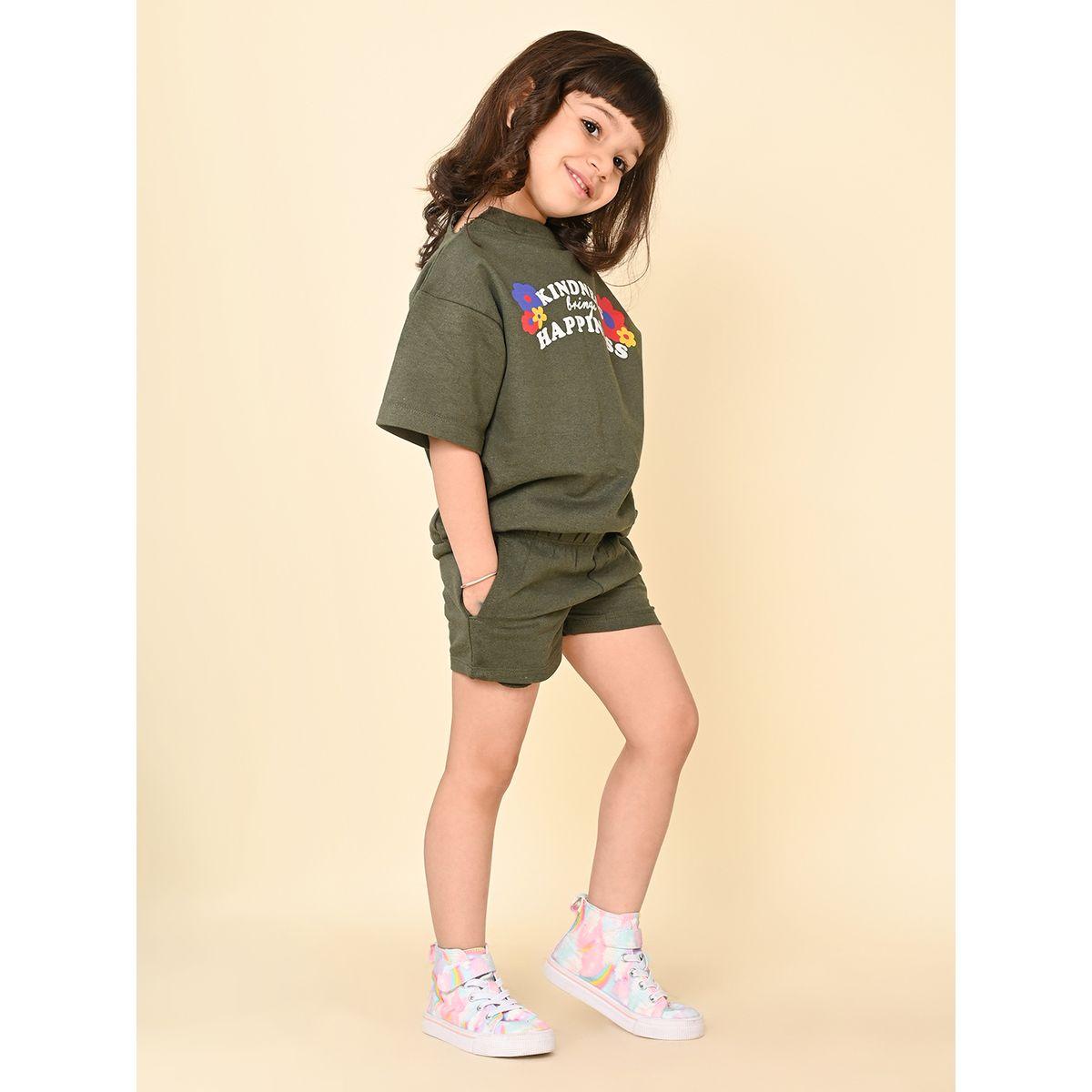 LilPicks X Styli  Kindness Floral Print T-Shirt & Shorts Set-girls-clothing-setsandcoords-image-5