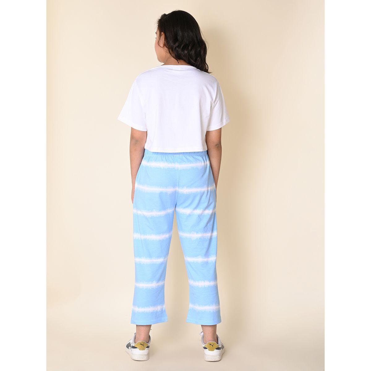 LilPicks X Styli  Floral Print Crop T-Shirt & Dyed Pants Set-girls-clothing-setsandcoords-image-4